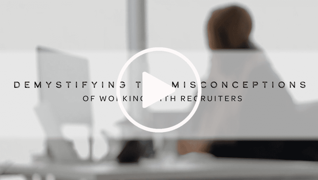 Demystifying Misconceptions of Working With Recruiters – Video Play Button